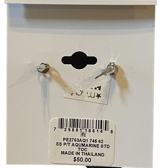 NWT Giani Bernini sterling silver blue crystal post earrings - Picture 2 of 3